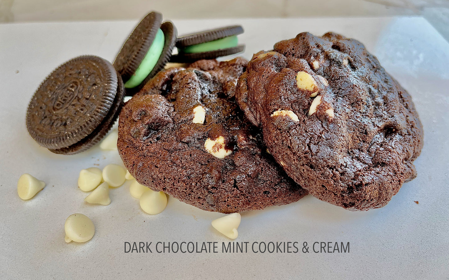 Dark Chocolate Mint Cookies & Cream Cookie
